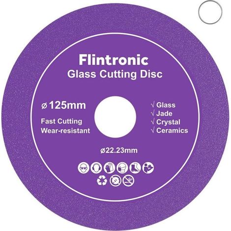 Diamond cutting discs for tiles and glass – Set of 5 discs 125 mm × 22.23 mm, ideal for bottles, porcelain, jade, granite