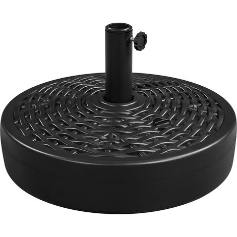 Yaheetech Base per Ombrellone da Giardino Esterno Rotonda in Resina e Ferro per Veranda/Patio/Terrazzo/Bordo Piscina Nero 10KG
