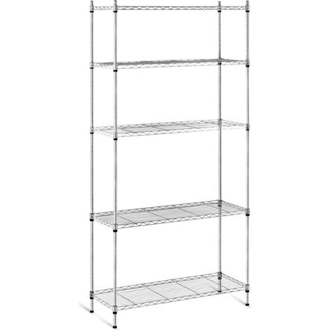 Scaffale professionale per garage e officina 35 x 90 x 180 cm 150 kg metallo grigio 140001536