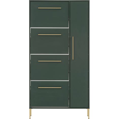 Flur Schuhschrank KELLA-80 in waldgrün, B/H/T: ca. 88,4/174,2/30 cm (1/5)