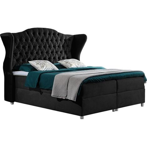Lit boxspring Poeta, Kronos 07, Continental, 160x200, Tissu, Disponible, 198x210x149cm
