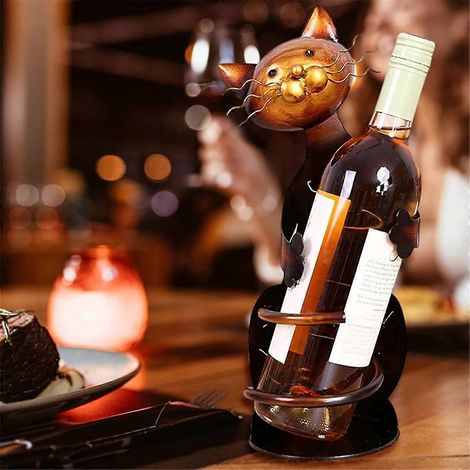 Stück Katzen-Weinhalter, katzenförmiger Weinhalterständer aus Metall