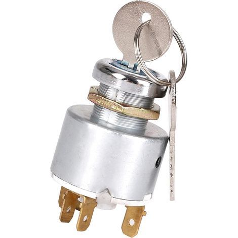 Commutateur D'allumage, 12V Universel de Démarrage du Moteur Commutateurs avec Clé Convient pour Motos, Tracteurs, Voitures et Bateaux (1/5)