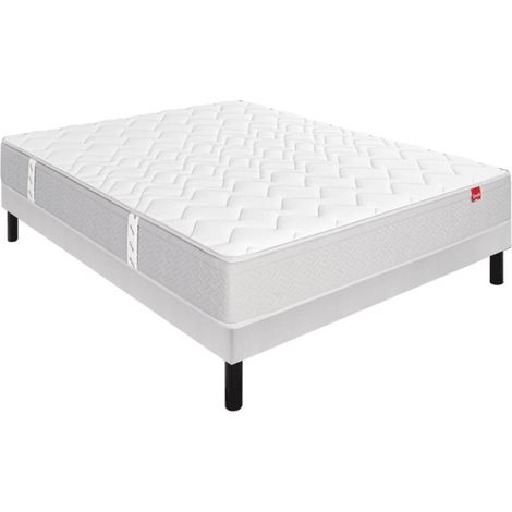 Ensemble Epeda L'AILLEURS + Sommier Escale confort ferme+ Pieds 70x190 Ressorts