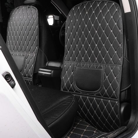 Lot de 1 Housse de Protection Siège Auto en Cuir PU, Pare-Chocs Arrière Anti-Coups de Pied, Tapis de Siège Résistant à l'Usure, Grand Format Facile à Nettoyer (1/5)