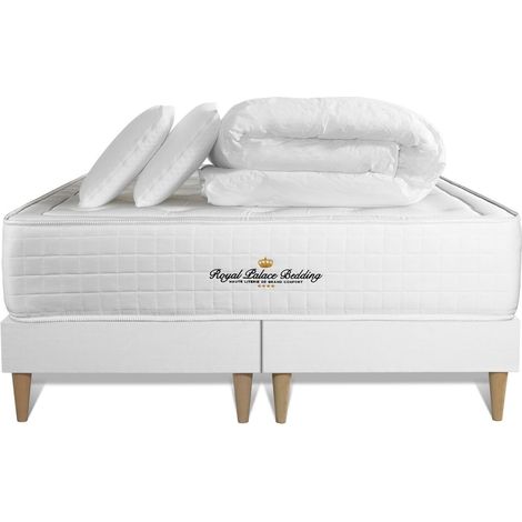 Komplettpaket Bett - Matratze 140x190 cm + Boxspringbett (Monoblock) + 2 Kopfkissen + Bettdecke - Buckingham (1/5)