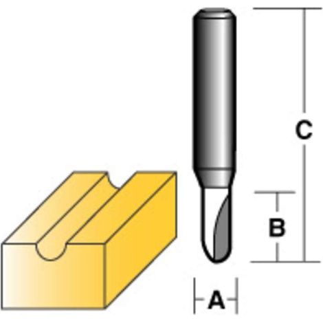 CARBITOOL VEINING ROUTER BIT 5/32" 1/4" SHANK
