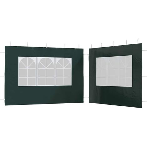 Paroi de tente de réception 2 pcs avec fenêtre PE Vert (1/5)