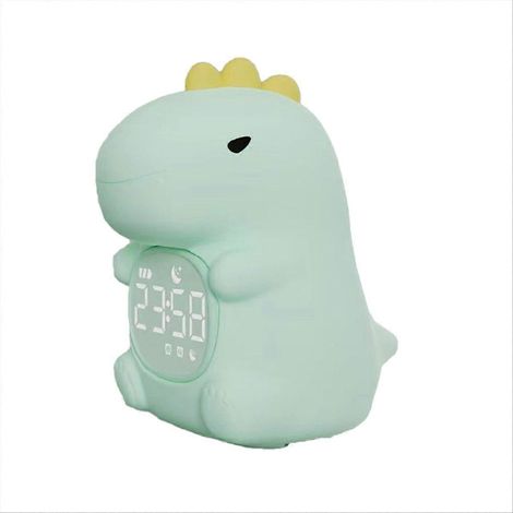 Réveil lumineux LED avec animaux de dessin animé, commande tactile, veilleuse apaisante pour le sommeil, réveil dinosaure pour l'apprentissage du sommeil (1/5)