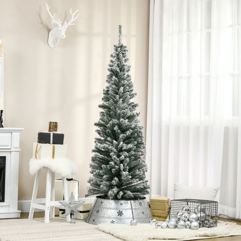 Albero di Natale artificiale, 180 cm, a forma di pino con neve, 492 punte, per uso interno. (1/5)