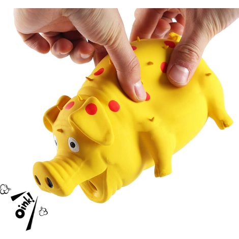 Cochonnet couineur pour chiens, 1 cochonnet qui grogne, adapté aux chiens de petite, moyenne et grande taille, en caoutchouc résistant, pour chiens et chiots, jouet interactif et amusant en latex - Ja