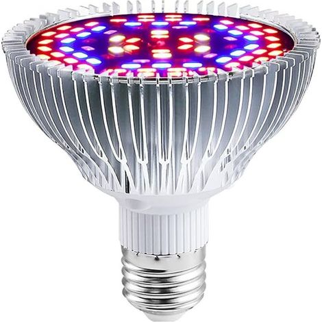 Ampoule de culture E27 80 W, éclairage LED à spectre complet avec UV et infrarouge pour plantes d'intérieur, potager, serre, plantes succulentes, économe en énergie et durable, 120 LED (1/5)