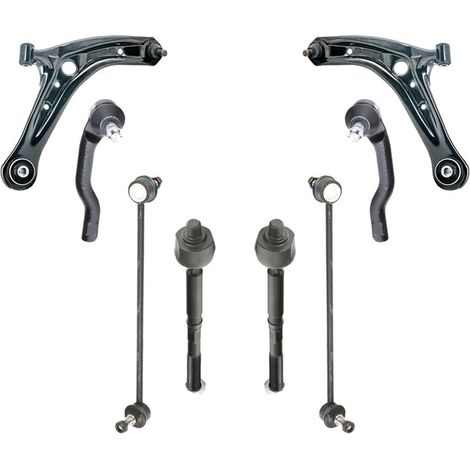 KIT BRACCIO OSCILLANTE 8 PEZZI COMPATIBILE CON MAZDA 2 (DE, DH) 1.3 MZR (DE3FS) 01.201 / Kit Sospensione Completo OE/OEM / Bracci Oscillanti + Testine Sterzo / Sostituzione Diretta OEM