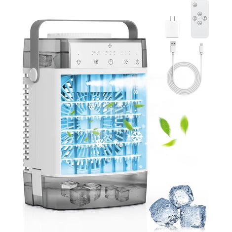 Portable Air Conditioners 1000ml Portable AC Unit with Remote Control 3 Speeds 7 Colors LED Evaporative Air Cooler (1/5)