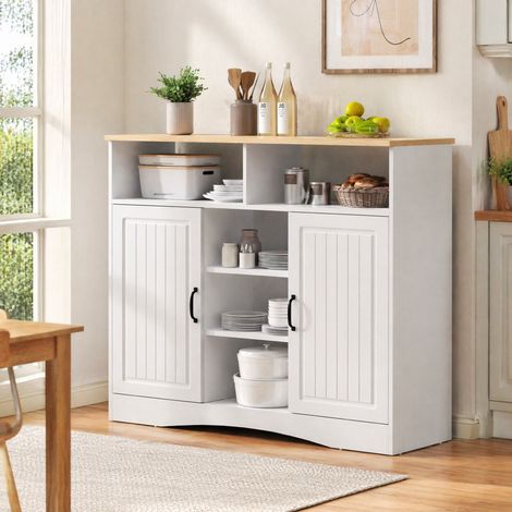 Mobile da cucina su ruote con piano ribaltabile 110 x 34-68 x 97,5 cm bianco HAVRYA (1/5)