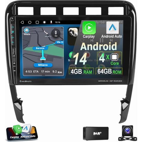9" Pour Porsche Cayenne 9PA 2002-2010 Android 14 Carplay Autoradio GPS 4+64G DAB CAM (1/5)