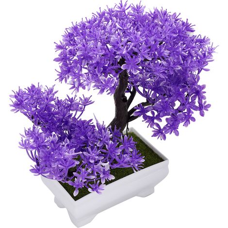 Künstlicher Bonsai-Baum mit Blüten, Topfpflanze mit künstlichem Blütenzweig, Dekoration für Zuhause und Büro, realistisches Grün ohne Pflegeaufwand (1/5)