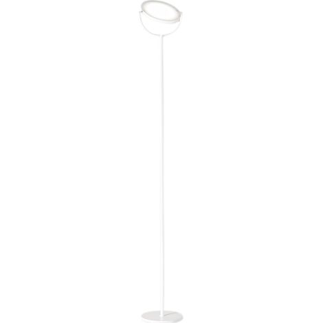 Plato - Lampadaire LED 30W à intensité variable, 3 000 K, 2 968 lm, H 190 cm, interrupteur à pédale - Perenz - Blanc