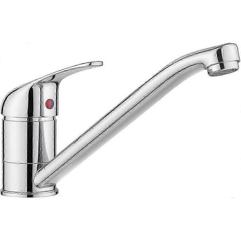Robinet mitigeur de cuisine à levier unique 2025 - Conception monobloc, bec pivotant à 360°, finition chromée polie pour éviers de caravane et de maison (1/2)