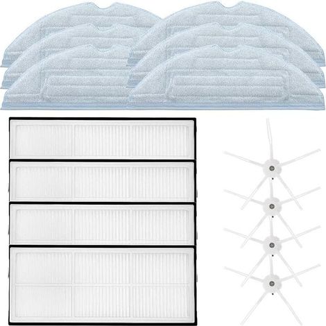 Kit d'accessoires pour Xiaomi Roborock T7S T7S Plus T7 S7 T7 Plus S70 S75 Réutilisable Remplaçable, 4 filtres Hepa, 4 brosses, 6 chiffons de vadrouille, 1 brosse de nettoyage (1/5)