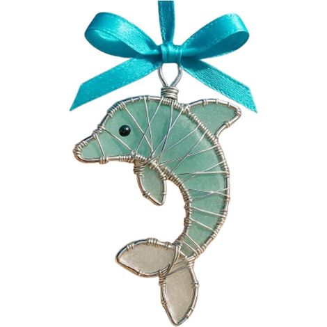 Sea Glass - Handmade Coastal Ornament - Wall Hanging Decor - For Window Bedroom Bathroom Entryway - 1 Piece (1/5)