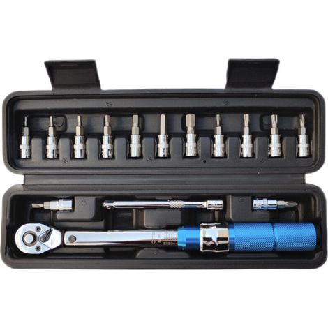 2-24N.m 1/4 Pouce Drive 15 PCS Clé dynamométrique Préréglée Ensemble d'embouts de Clé dynamométrique à Dégagement Rapide Mini Clé dynamométrique Réglable Portable Ménage Vélo Voiture Auto Réparations (1/5)