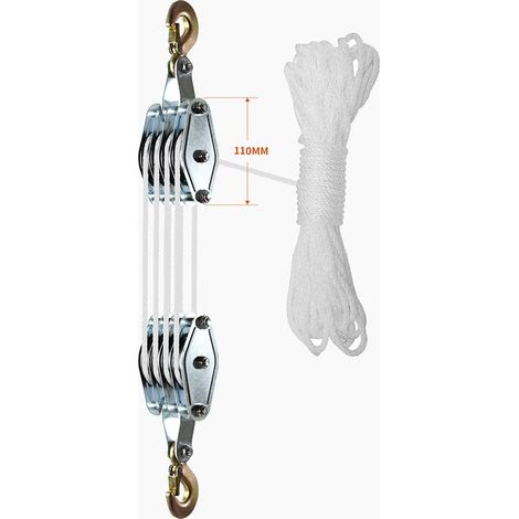 – Palan à corde 20 m – Charge maximale 1000 kg – Crochets rotatifs en alliage de zinc – Installation complexe pour climatisation (1/5)