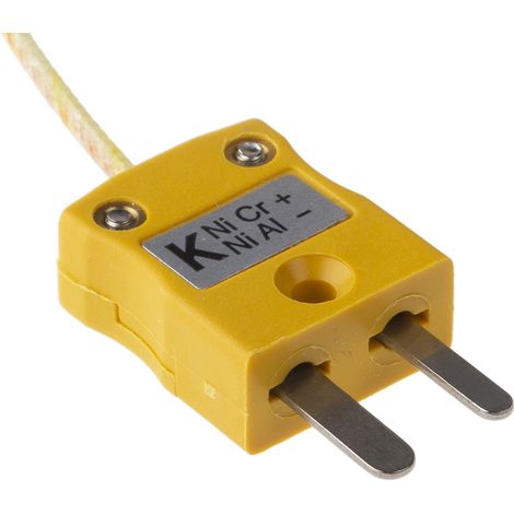 Thermocouple type K Ø 1/0.3mm, L 2m, +350°C max à Fiche mâle miniature ( Prix pour 1 ) (1/3)