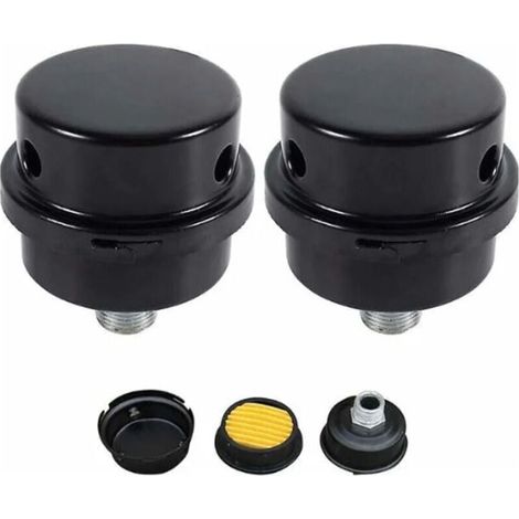 2pcs 3/8" Male Thread Metal Housing 16mm Air Compressor Filter Muffler MUMU (1/4)