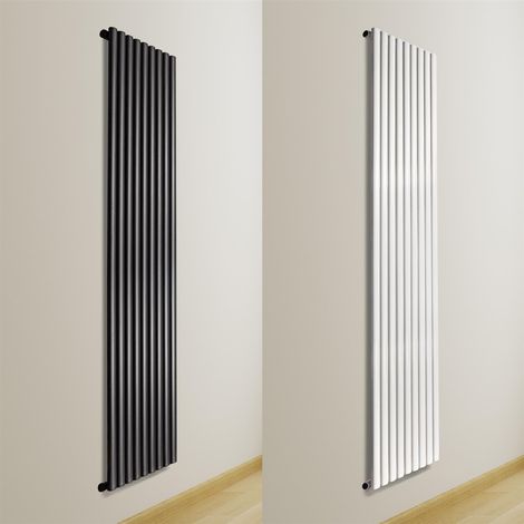 VILSTEIN Paneelheizkörper, Design Badheizkörper Flach, Mittelanschluss und Seitenanschluss, Einlagig Schwarz,1800 x 540 mm (1/5)