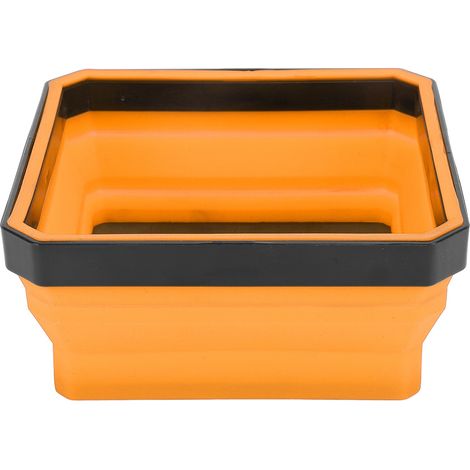 Plateau à outils magnétique en silicone portable et pliable, largement utilisé, pour vis, boulons, écrous et rondelles, orange. (1/5)