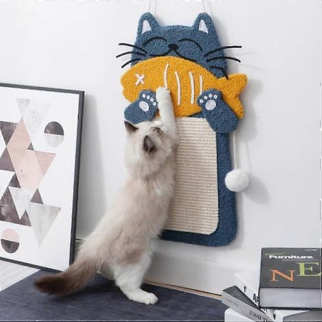 Arbre à chat en sisal avec structure verticale, griffoir, jouet résistant à l'usure, accessoires pour animaux. (1/5)