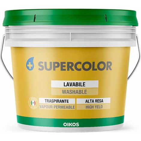 Pittura lavabile Oikos Supercolor bianca lt. 1 (1/5)