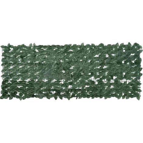 Balkon-Sichtschutz mit Dunkelgrünen Blättern 200x75 cm
