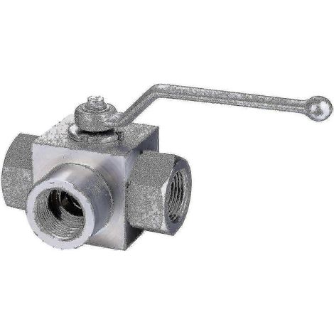 Vanne à bille hydraulique à trois voies haute pression 25-26, filetage femelle 1/2 pouce, trou en L, type Khb3k (1/5)