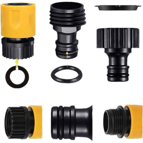 Kit raccord pour tuyau de jardin avec pistolet droit – Raccord rapide pour tuyau extensible – Lavage et arrosage (1/4)