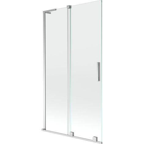 Mexen Velar L mampara de ducha 2 paneles corredizos 100 x 150 cm, transparente, cromo - 896-100-003-01-01 (1/5)