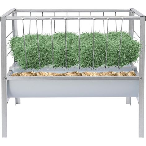 Abreuvoir à foin 2 en 1 pour chèvres - Distributeur automatique de nourriture pour chèvres avec bol d'alimentation plus profond - Pour fermes, cours, clapiers, cours à chevaux - 100 x 66 x 85 cm (1/5)