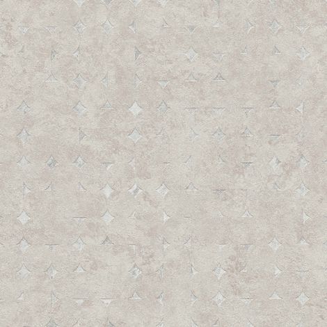 Papier peint intissé métallique beige crème Tapisserie à motifs géométrique pour couloir Papier peint graphique idéal salon & chambre (1/4)