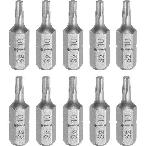 10Pcs Embout De Tournevis Torx 1/4" Tige Hexagonale Tête T10 (1/5)