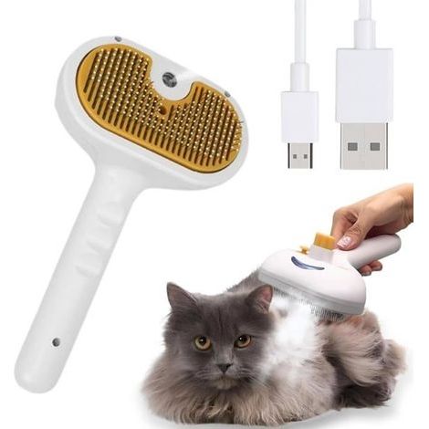 Brosse Vapeur Chat, 4 en 1 Brosse à vapeur pour chats, Brosse à Vapeur pour Chat, Brosse pour le massage (1/5)