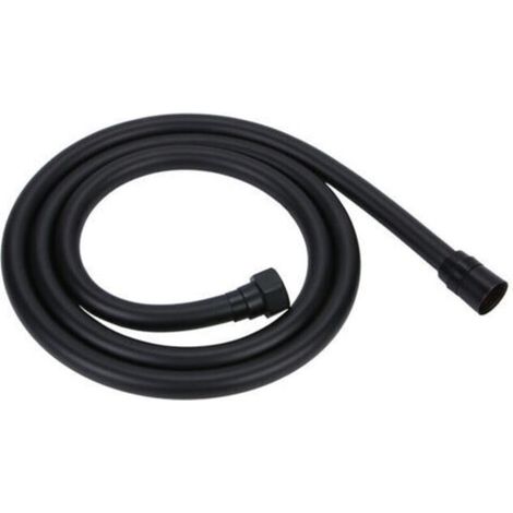 Noir Flexible Douche 1,5m en PVC Tuyau douche Avec double protection anti-torsion, tuyau de douche Remplacement Universel, Avec double tête en laiton de qualité supérieure, Anti-torsion (1/5)