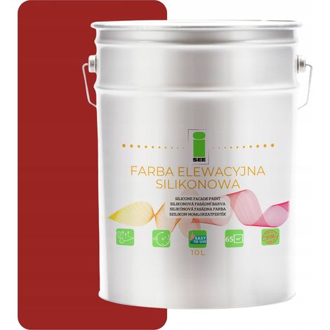 Pintura de silicona para fachadas, roja 3001, tono rojo, 10 L (1/5)