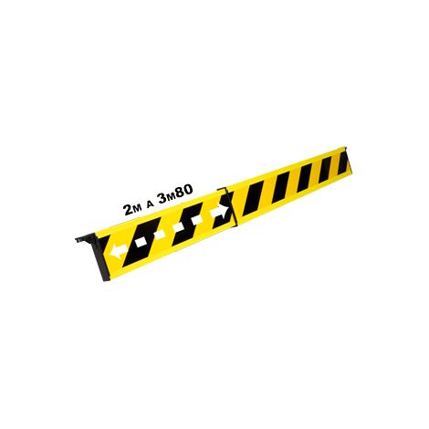 Barrière téléscopique 2 à 3,80m rétroréfléchissante Jaune/Noire Hachuré - 1320178 (1/3)