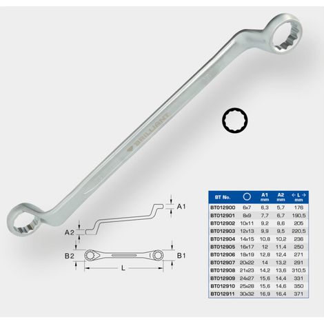 BRILLIANT TOOLS Clé à fourche double coudée 18 x 19 mm BT012906 (1/5)