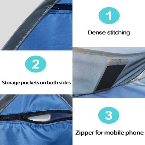 Mini tenda pop-up blu 70×50×45 cm, impermeabile, resistente ai raggi UV, antivento, tenda da spiaggia per neonati e animali domestici, montaggio rapido (1/5)