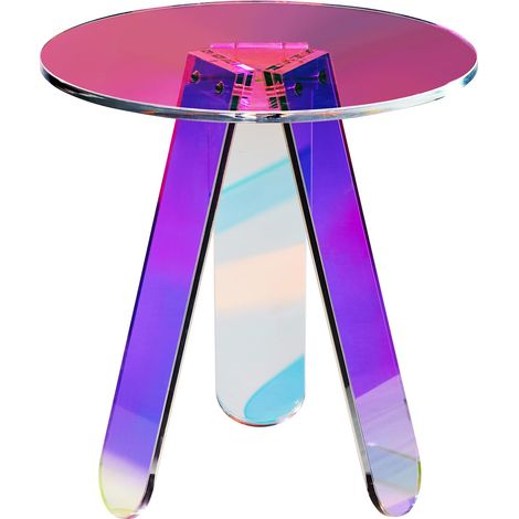 VEVOR Tavolino da Caffe in Acrilico Iridescente Rotondo 450x480mm, Tavolino da Salotto Trepiedi Tavolino in Acrilico Carico max. 10 kg, Tavolino Rotondo da Soggiorno per Camera da Letto Balcone Caffe (1/5)