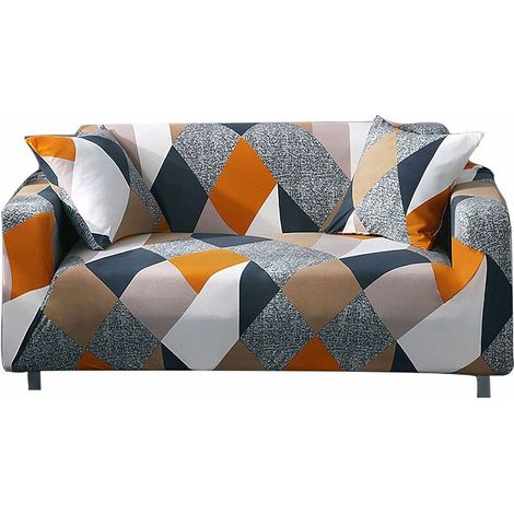 Printing Stretch Sofa Cover, Modern Non-slip 1/2/3/4 Seater Elastic Sofa Cover Sofa Cover (3 Seater Sofa Cover: 181-230cm, Multicolor-Square) (1/5)