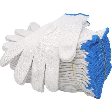 12 pairs (24 pieces) of nylon work gloves, safety gloves, knitted, lightweight, thick, elastic, protective gloves (1/5)