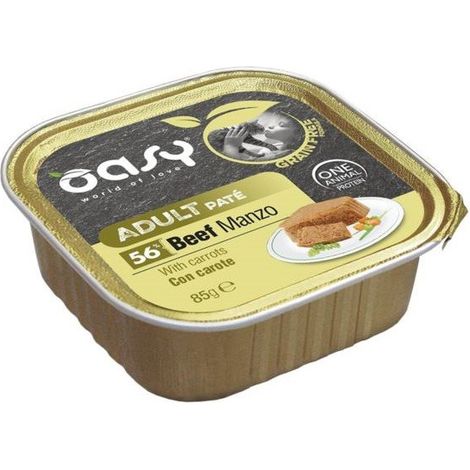 Oasy Getreidefreie Pastete Getreidefreie Pastetenschale für Katzen 85 g – Rindfleisch mit Karotten 85 g